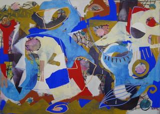 "In Bewegung" | 100 x 140 cm | 2014 | mixed media on canvas 