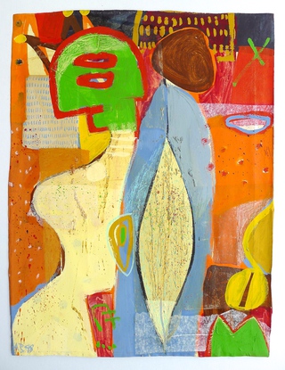 "Fruchtbarkeit" | 50 x 64 cm | 1998 | mixed media on paper