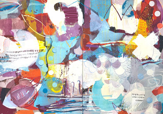 "Eine Reise in die Oberwelt" Diptychon | 140 x 200 cm | mixed media on canvas | 2023