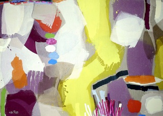 "Große Partitur mit Gelb I" | 100 x 140 cm | acryl on canvas | 2023