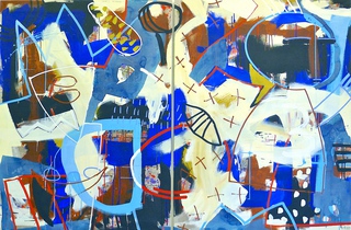 "Seelenboot", Diptychon | 120 x 180 cm | mixed media on canvas | 2014
